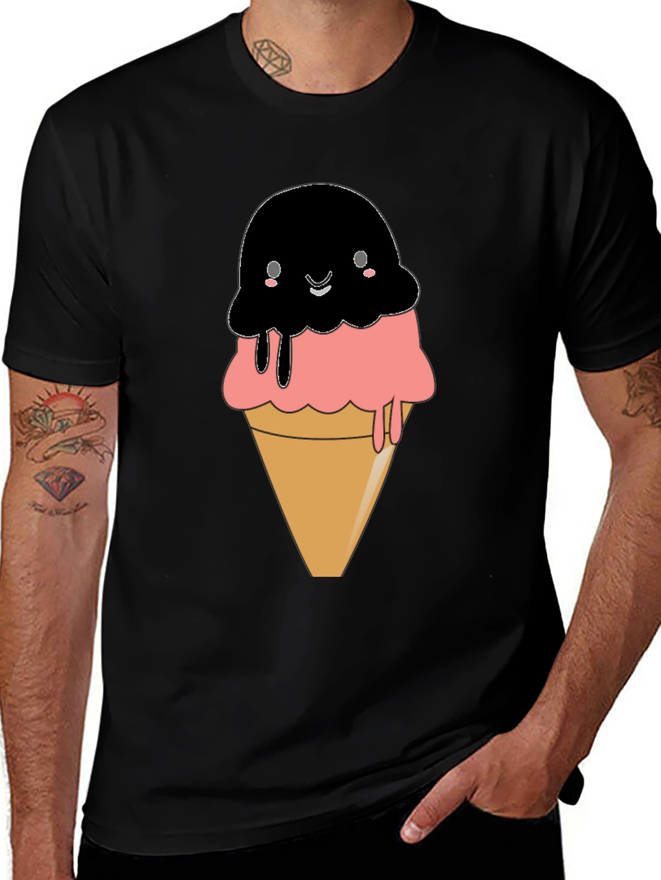 Cute Kawaii Ice Cream Cone Graphic Tee