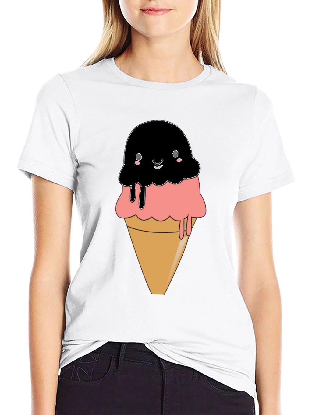 Cute Kawaii Ice Cream Cone Graphic Tee