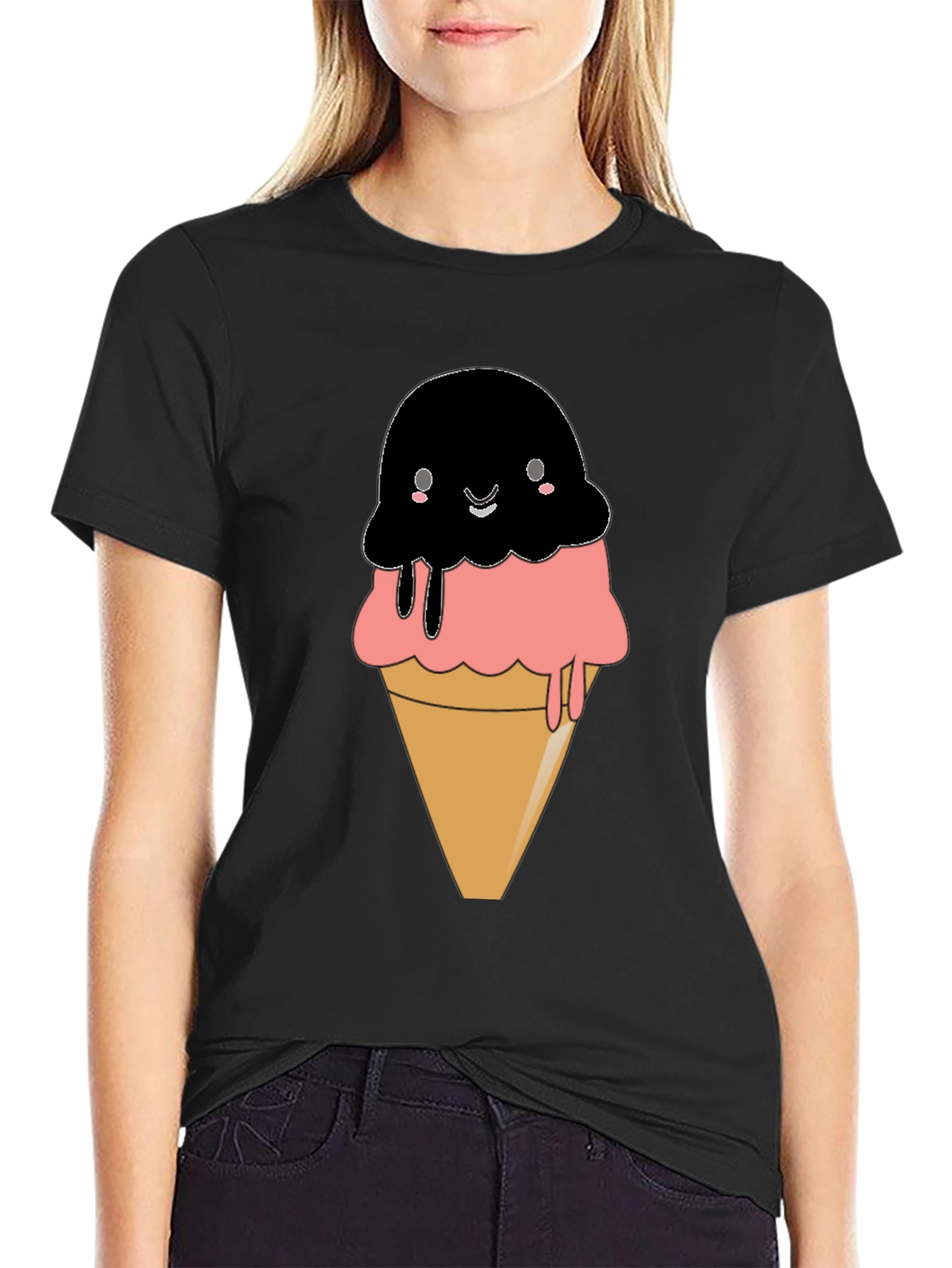 Cute Kawaii Ice Cream Cone Graphic Tee