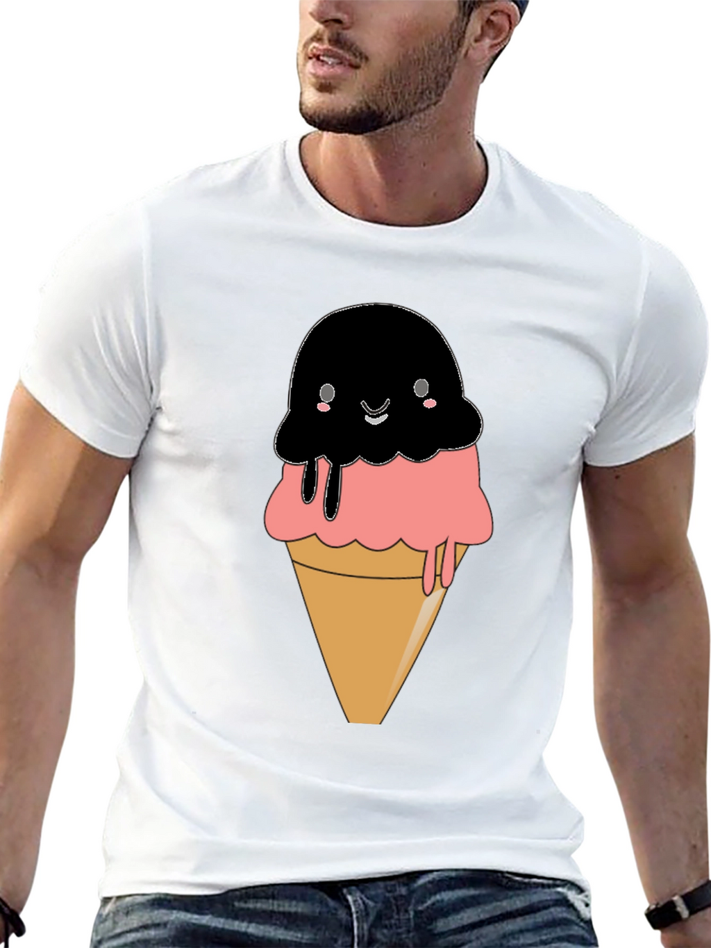 Cute Kawaii Ice Cream Cone Graphic Tee