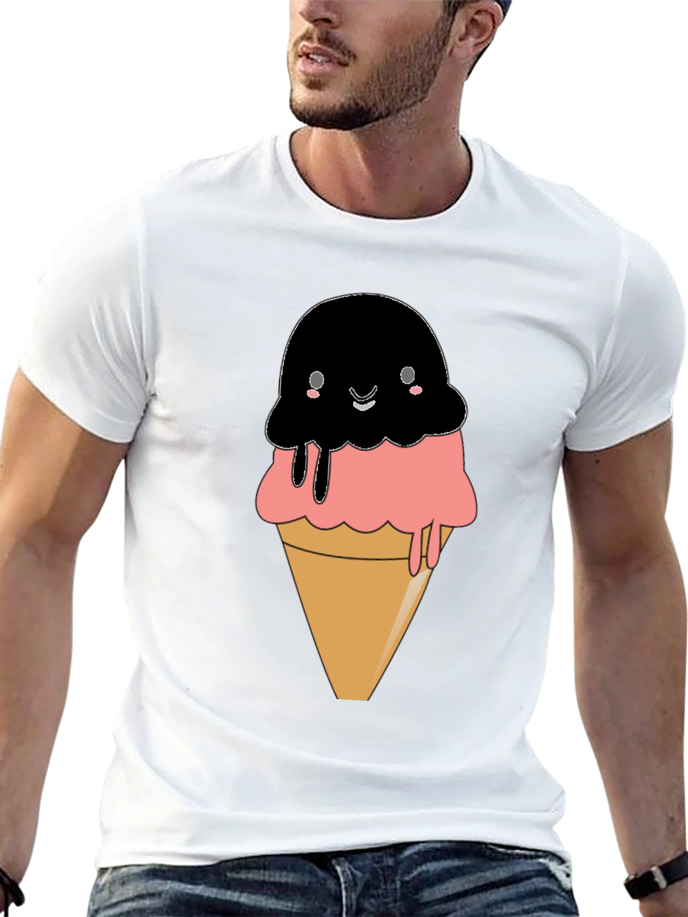 Cute Kawaii Ice Cream Cone Graphic Tee