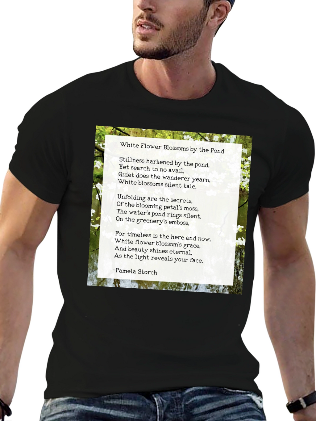 Floral Poem T-Shirt - White Flower Blossoms