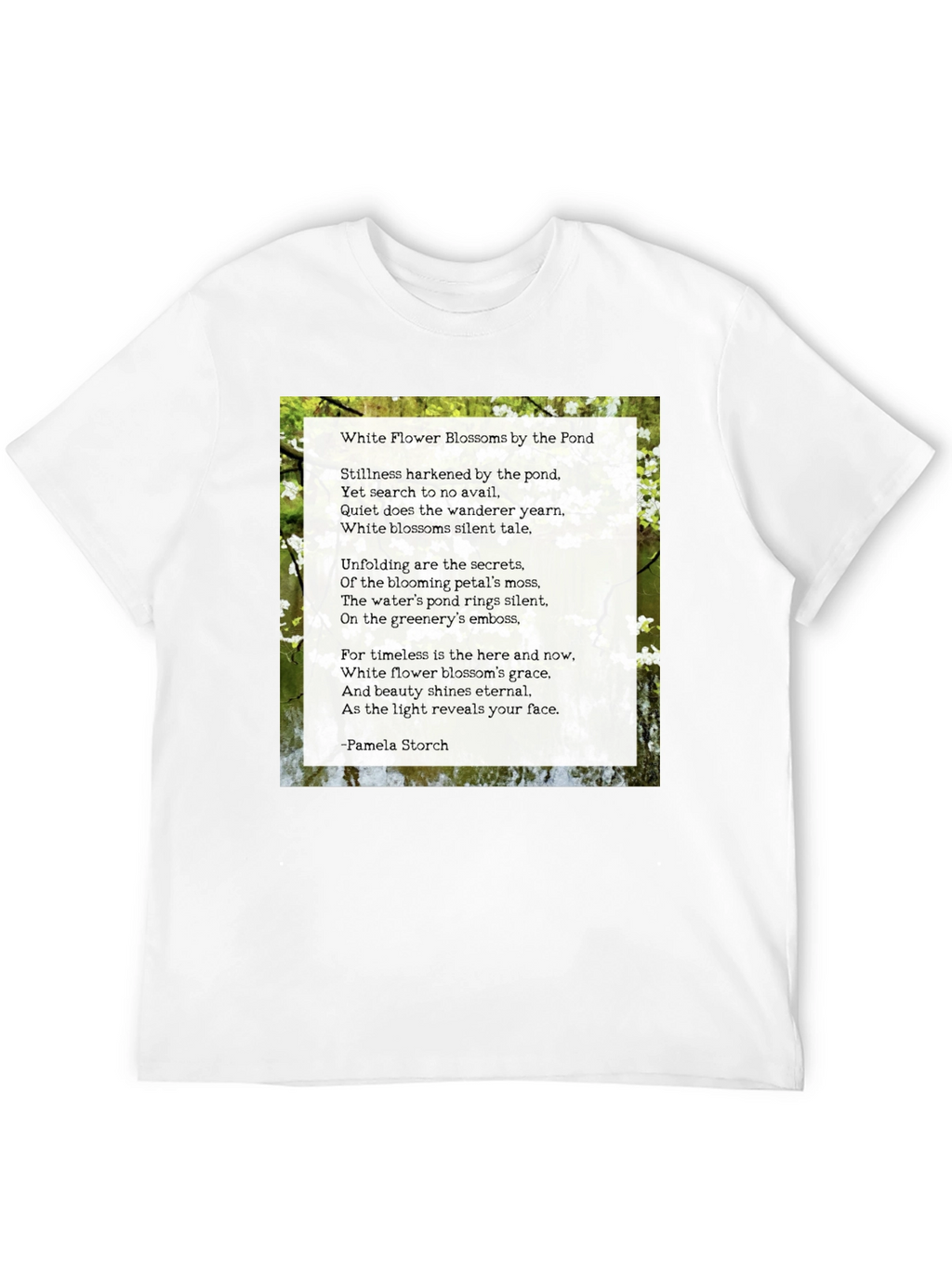 Floral Poem T-Shirt - White Flower Blossoms