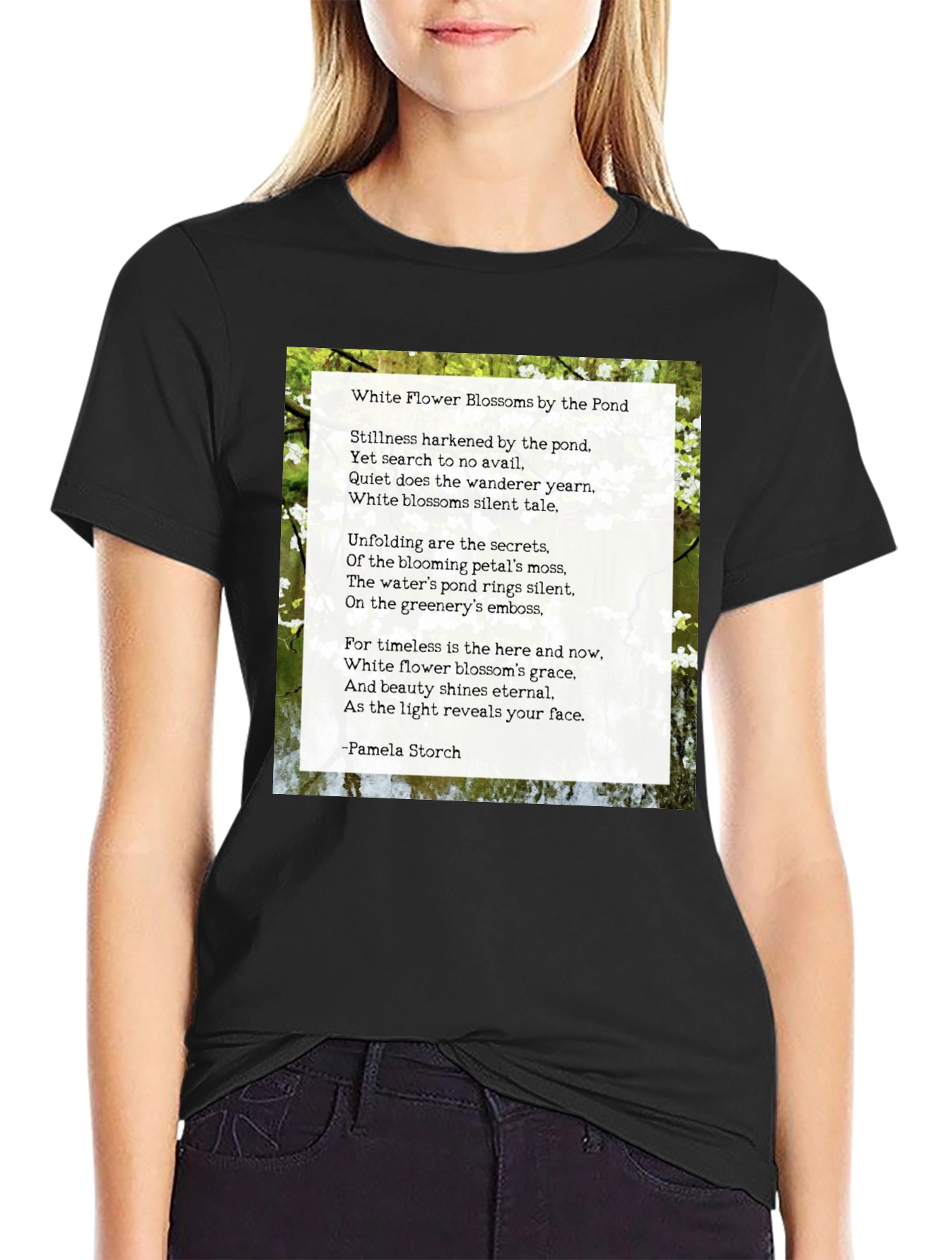 Floral Poem T-Shirt - White Flower Blossoms