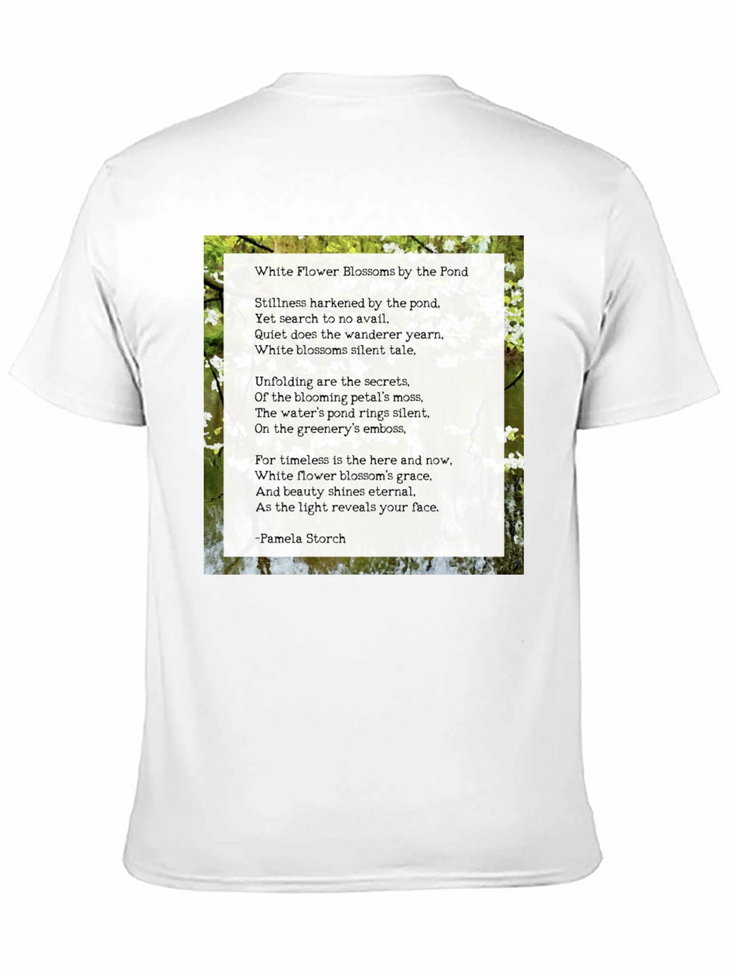 Floral Poem T-Shirt - White Flower Blossoms