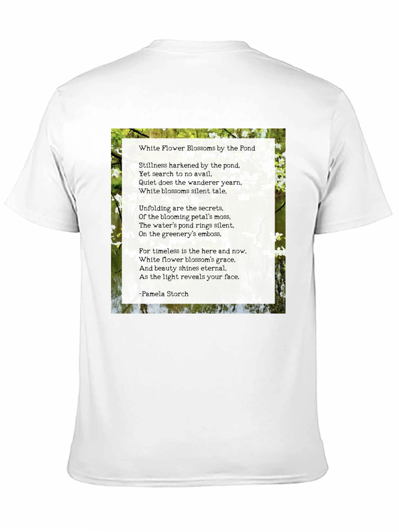 Floral Poem T-Shirt - White Flower Blossoms