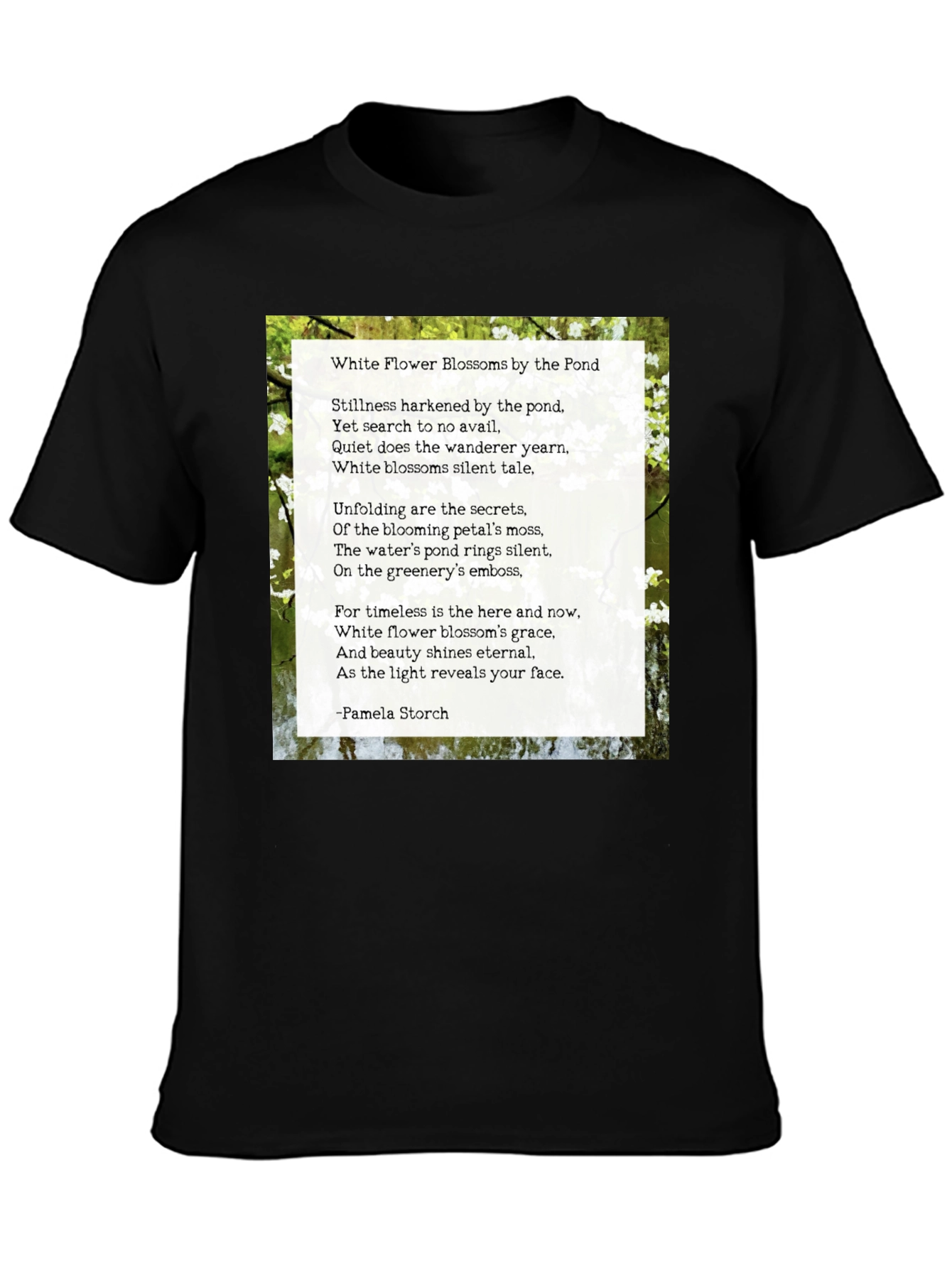 Floral Poem T-Shirt - White Flower Blossoms