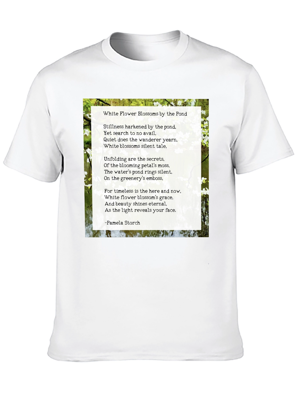 Floral Poem T-Shirt - White Flower Blossoms