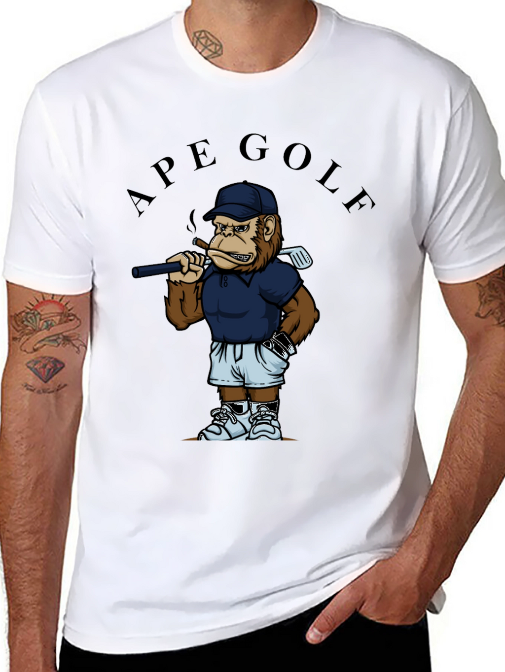 Ape Golf T-Shirt - Funny Golfing Ape Design