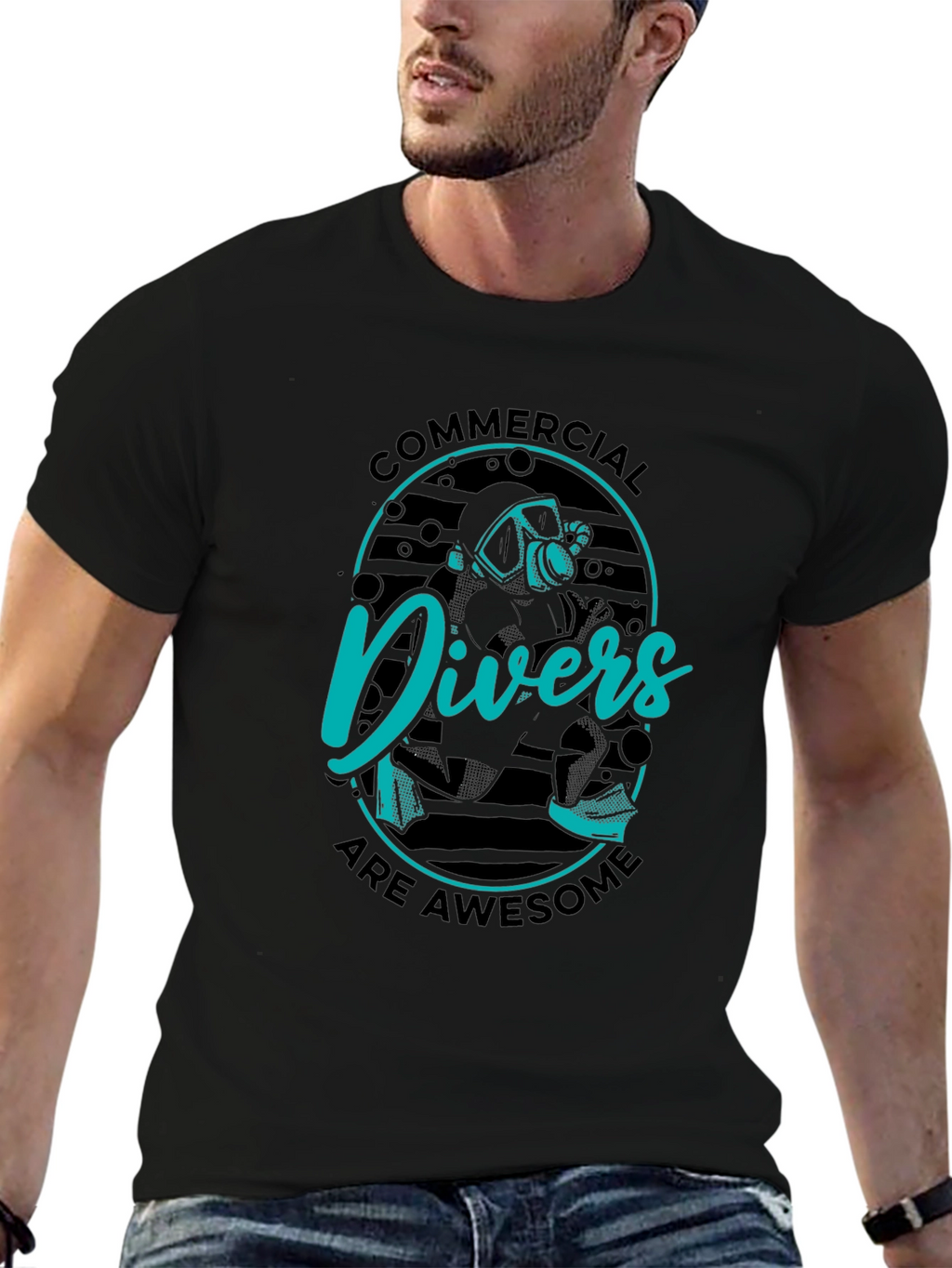 Commercial Divers Are Awesome Black T-Shirt