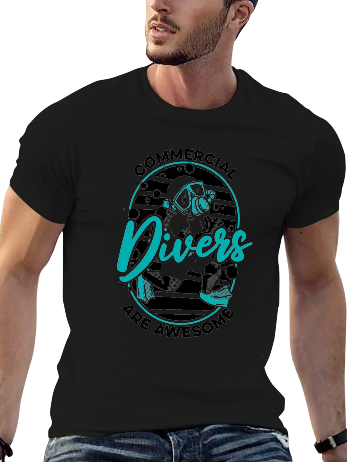 Commercial Divers Are Awesome Black T-Shirt