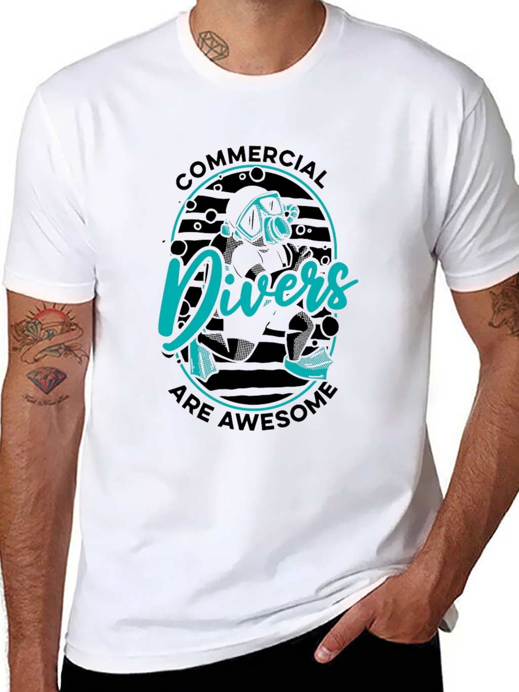 Commercial Divers Are Awesome Black T-Shirt