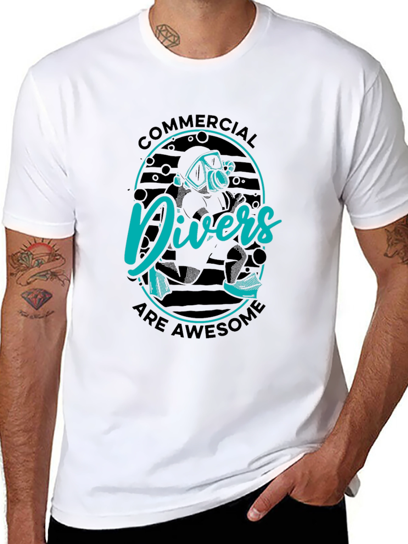 Commercial Divers Are Awesome Black T-Shirt