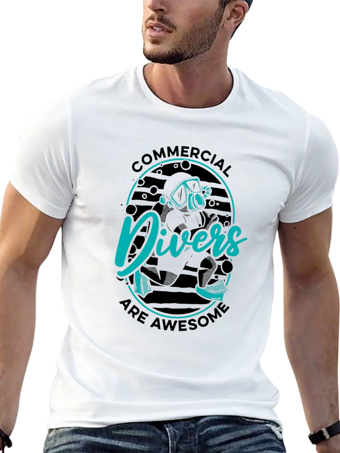 Commercial Divers Are Awesome Black T-Shirt
