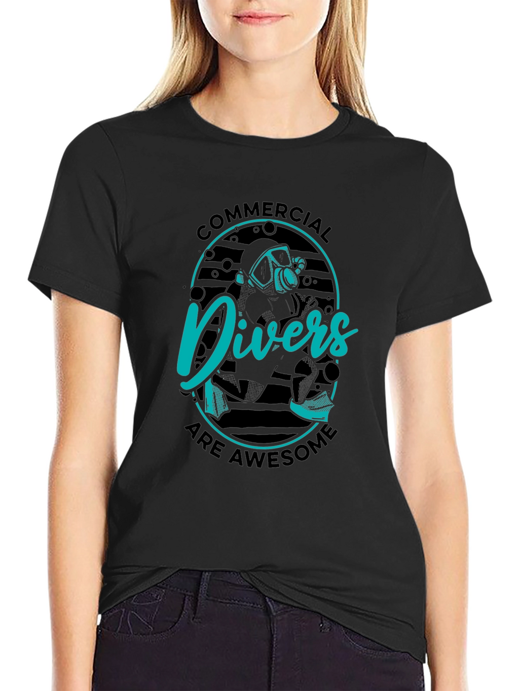 Commercial Divers Are Awesome Black T-Shirt