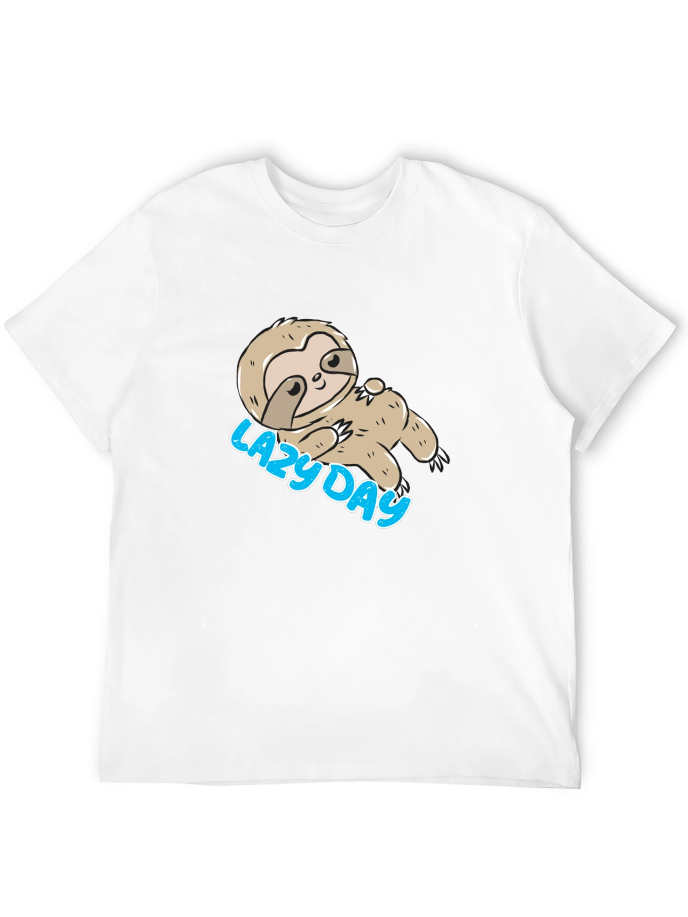 Lazy Day Sloth T-Shirt - Black Relaxed Fit Tee