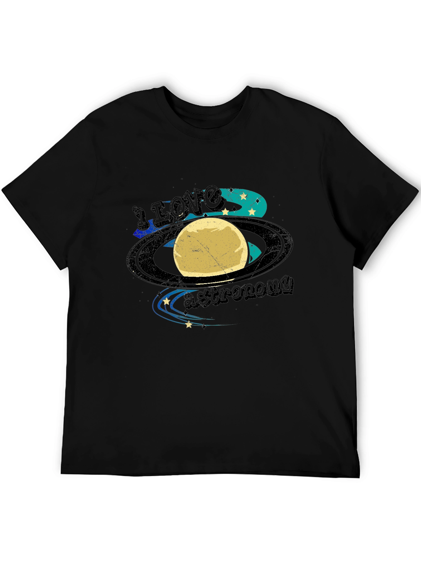 I Love Astronomy Black T-Shirt