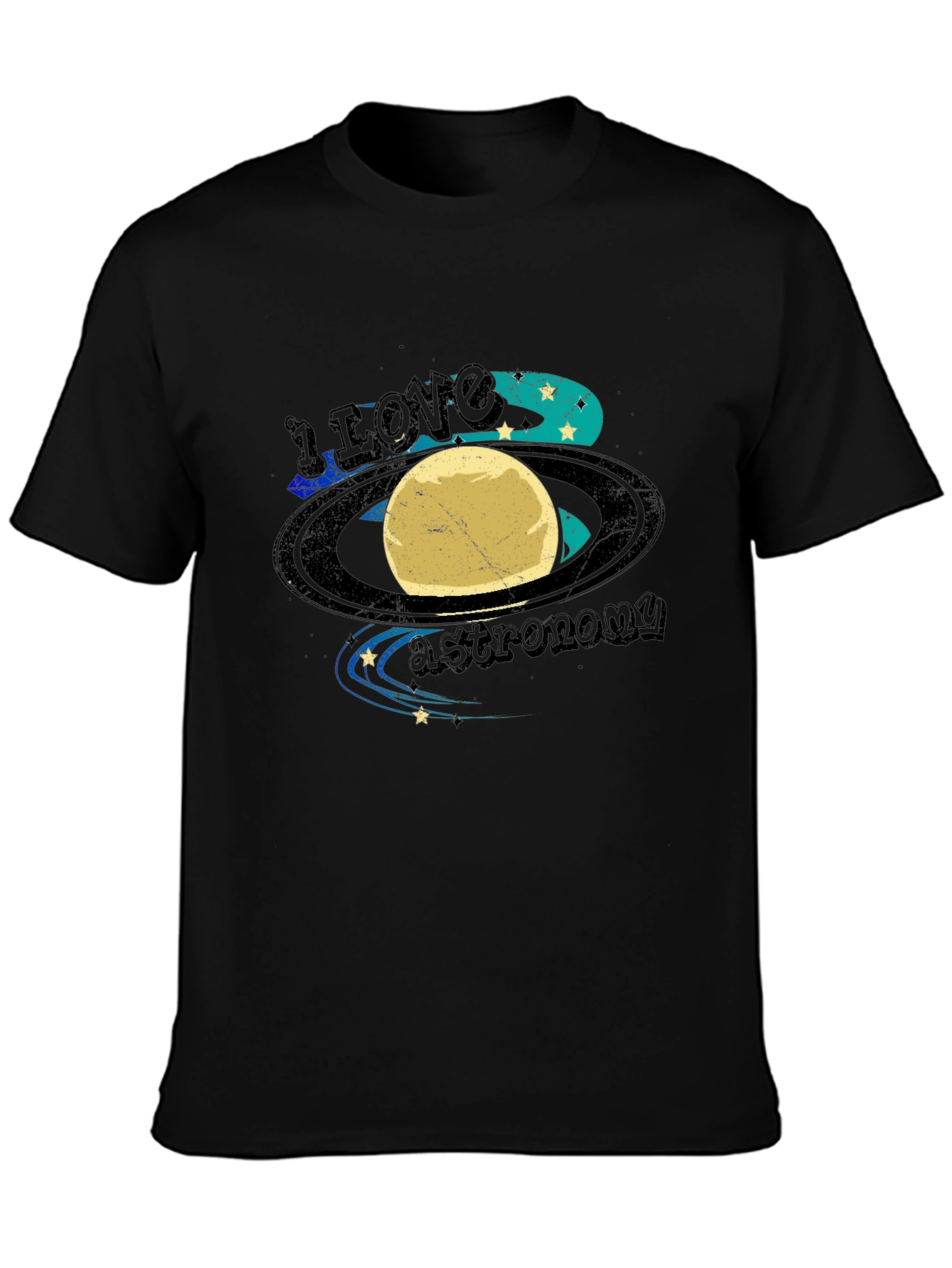 I Love Astronomy Black T-Shirt