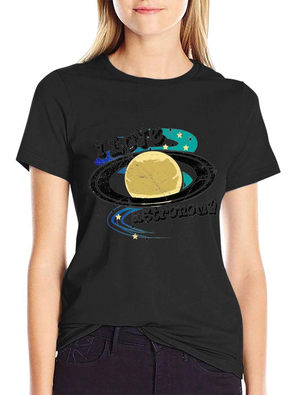 I Love Astronomy Black T-Shirt