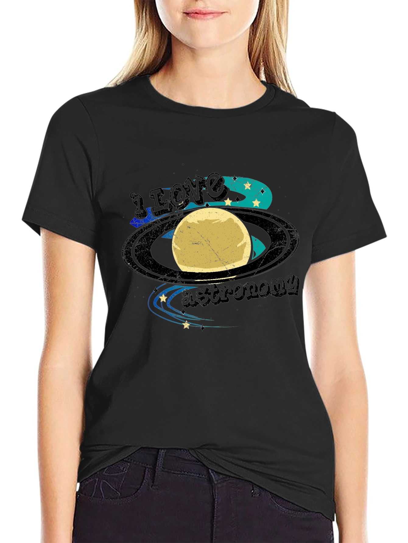 I Love Astronomy Black T-Shirt