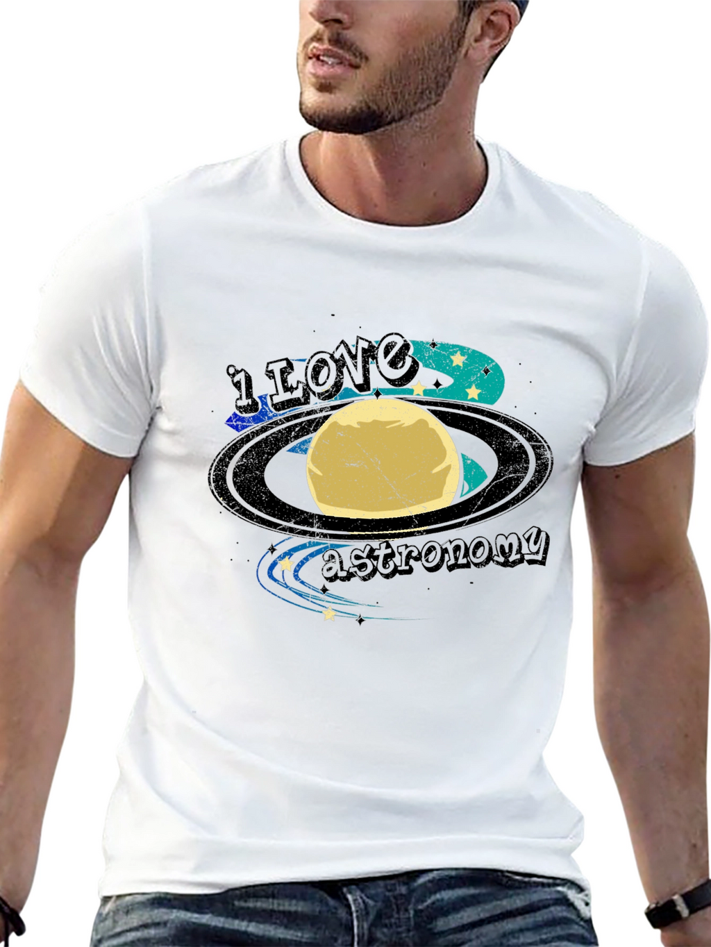 I Love Astronomy Black T-Shirt