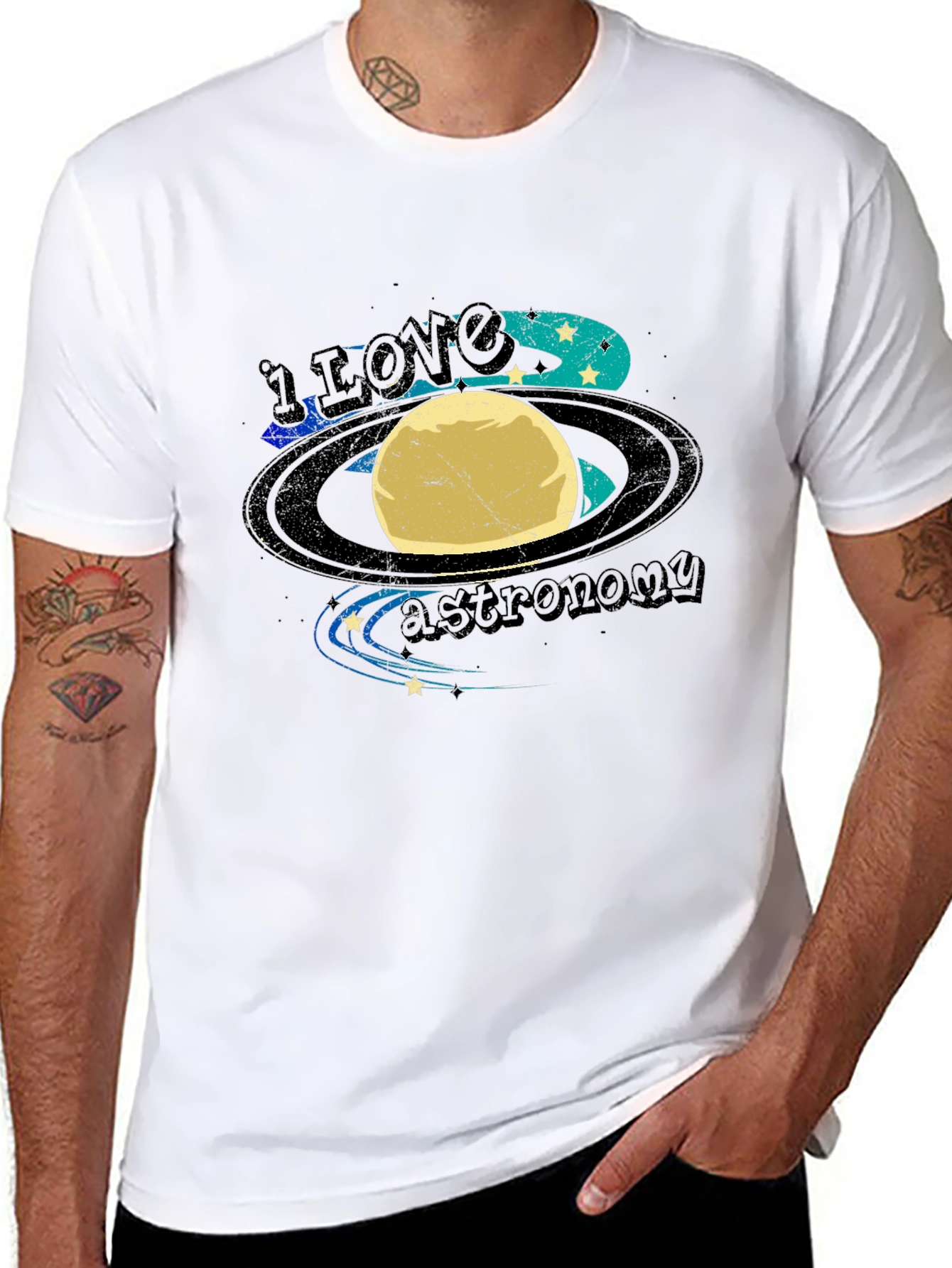 I Love Astronomy Black T-Shirt