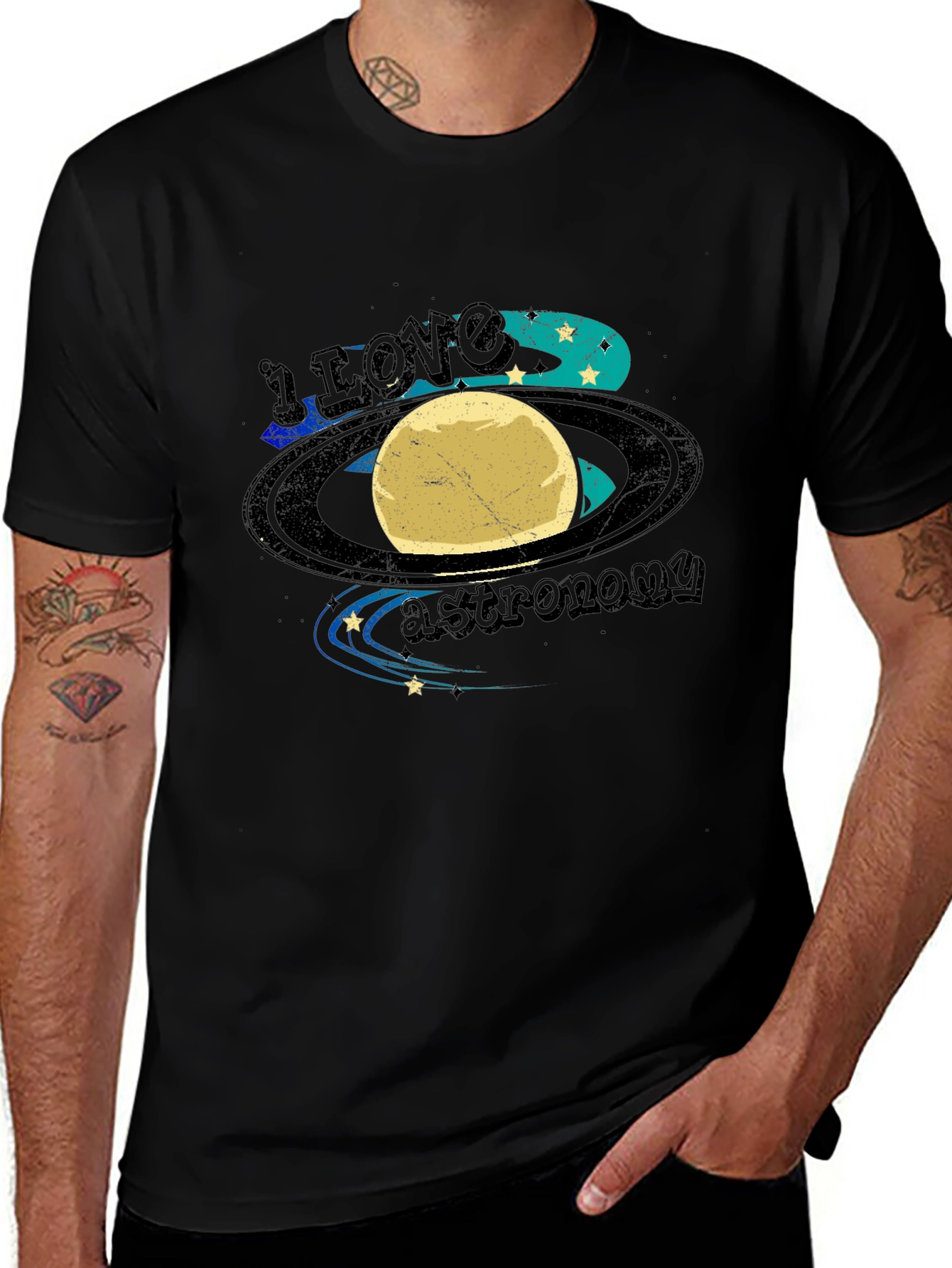 I Love Astronomy Black T-Shirt