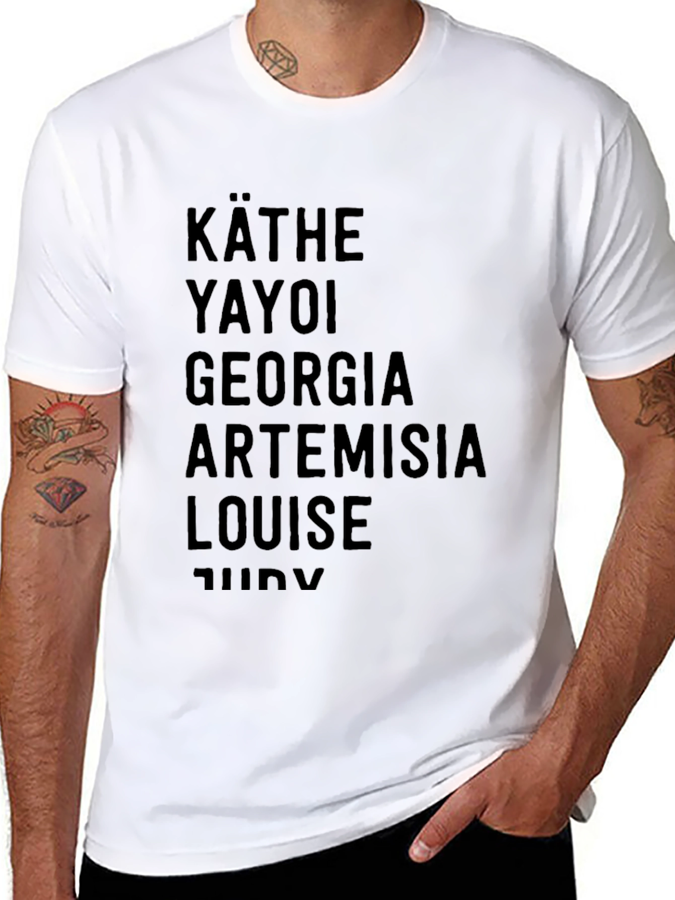 Women Artist Names T-Shirt Black