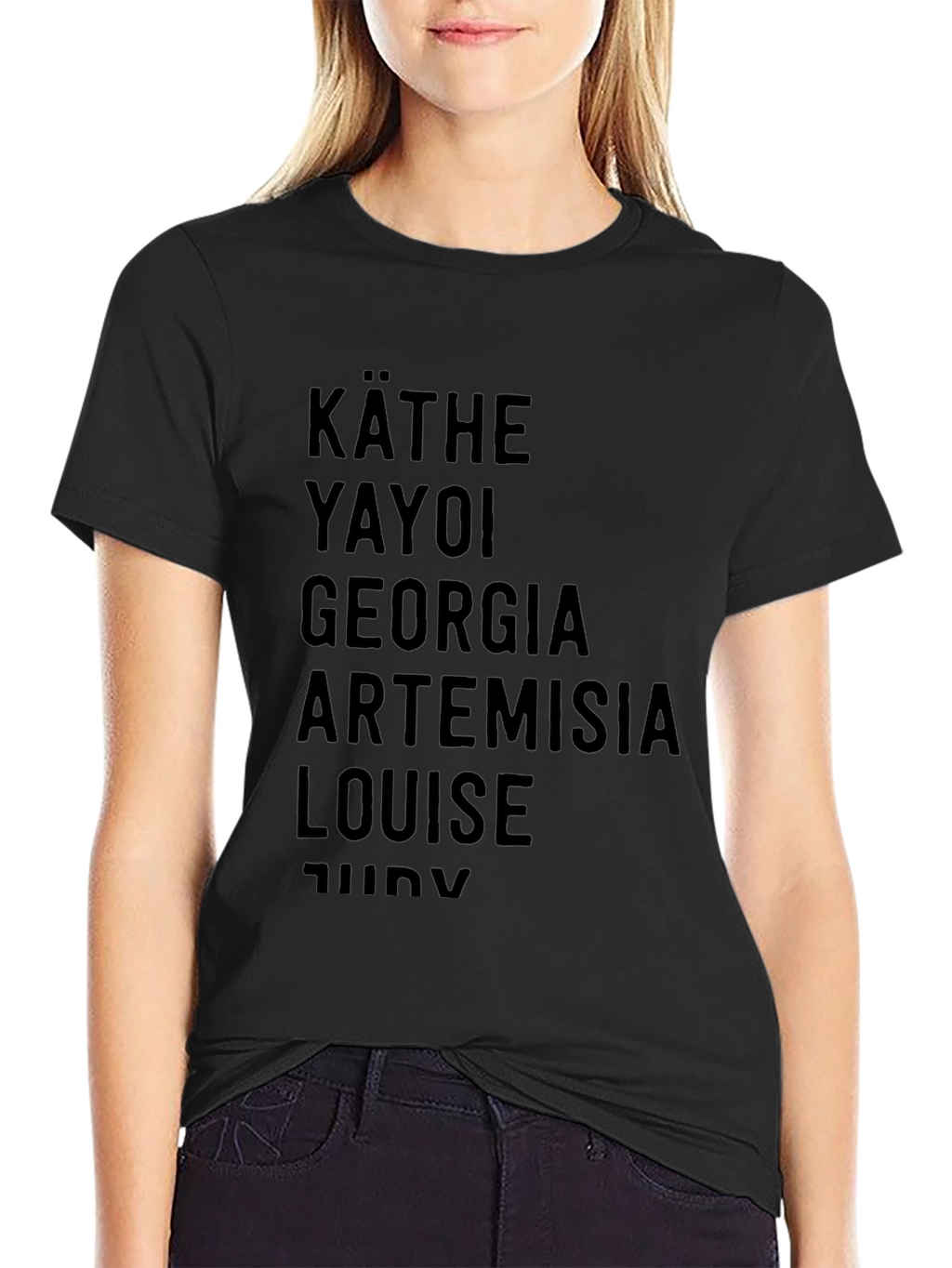 Women Artist Names T-Shirt Black