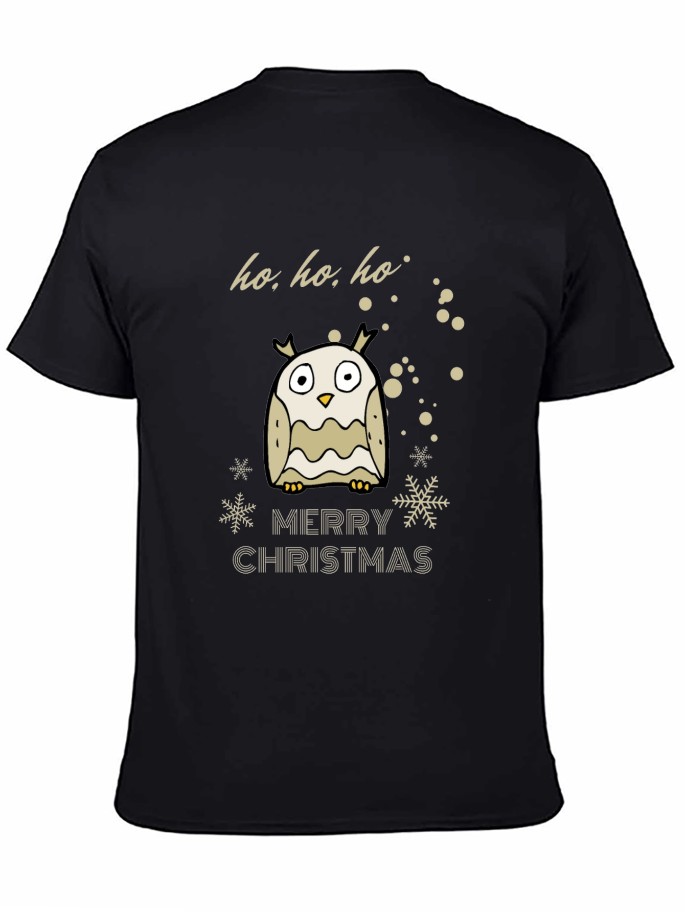 Festive Owl Christmas T-Shirt - Ho Ho Ho Merry Christmas