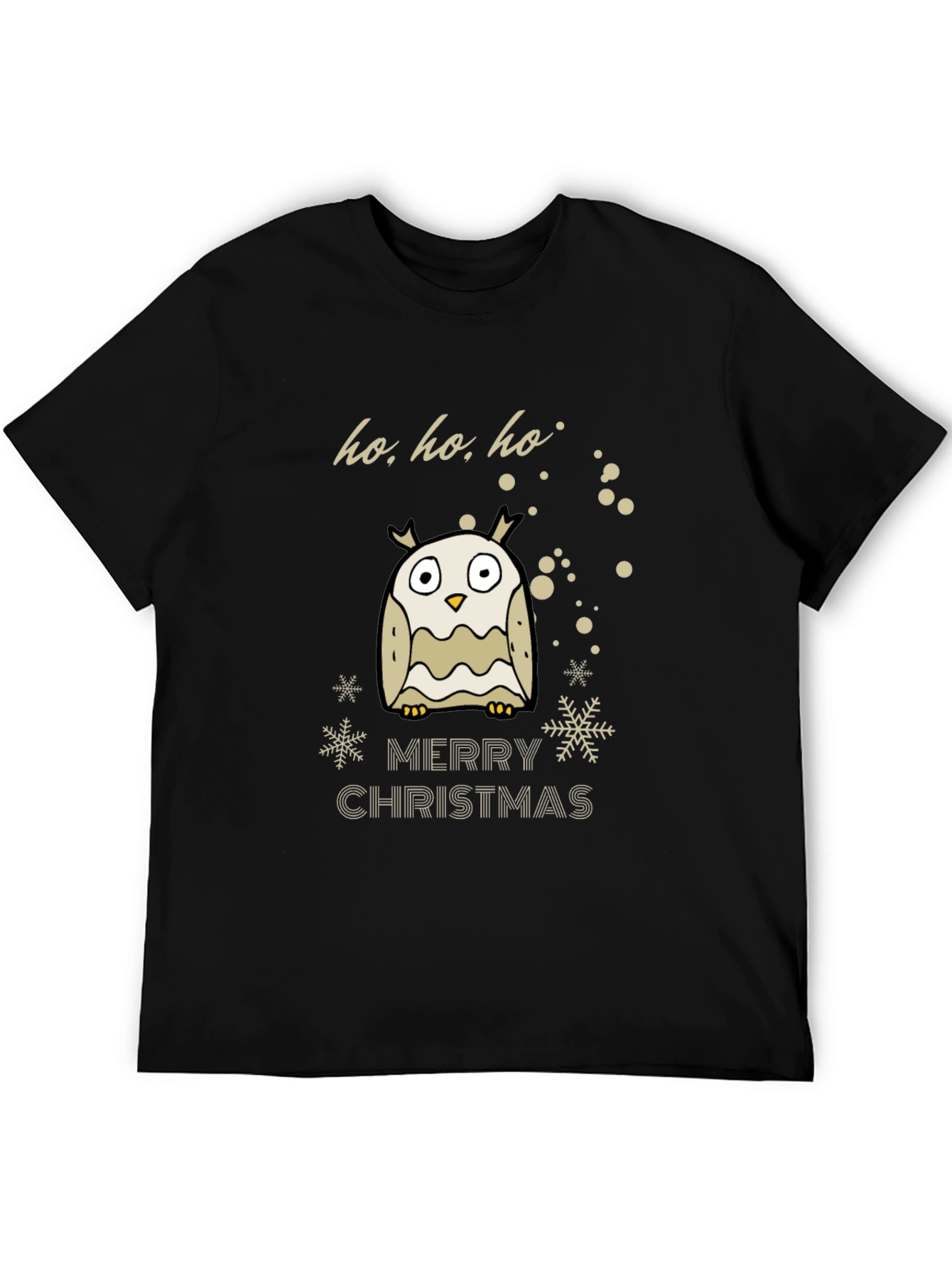 Festive Owl Christmas T-Shirt - Ho Ho Ho Merry Christmas