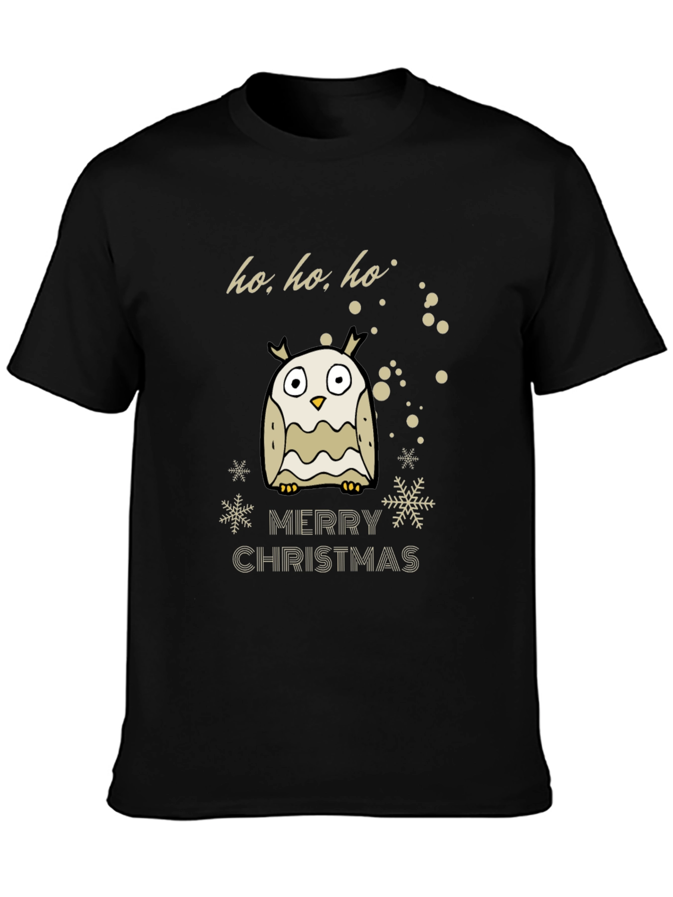 Festive Owl Christmas T-Shirt - Ho Ho Ho Merry Christmas