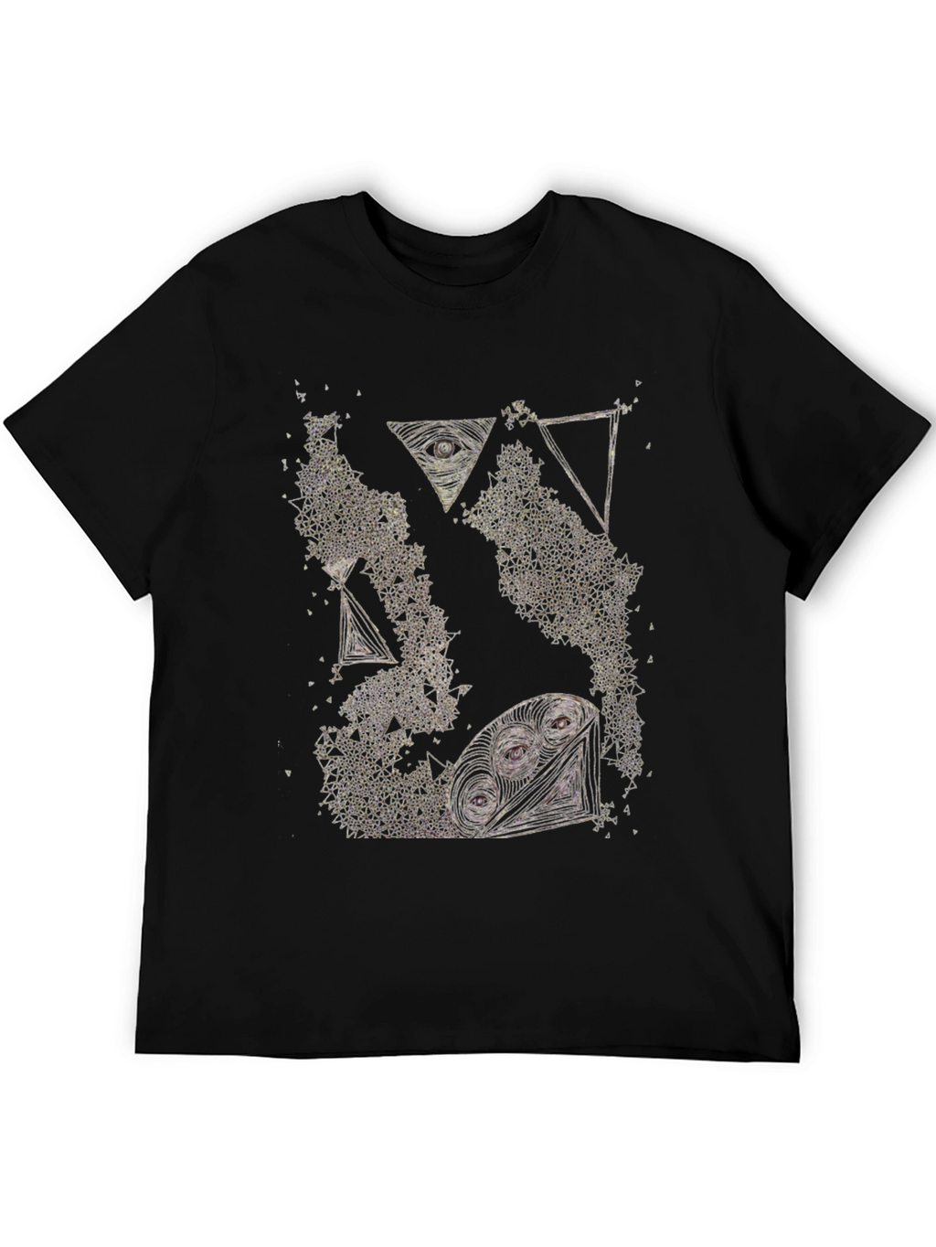 Abstract Graphic Tee - Black Cotton T-Shirt