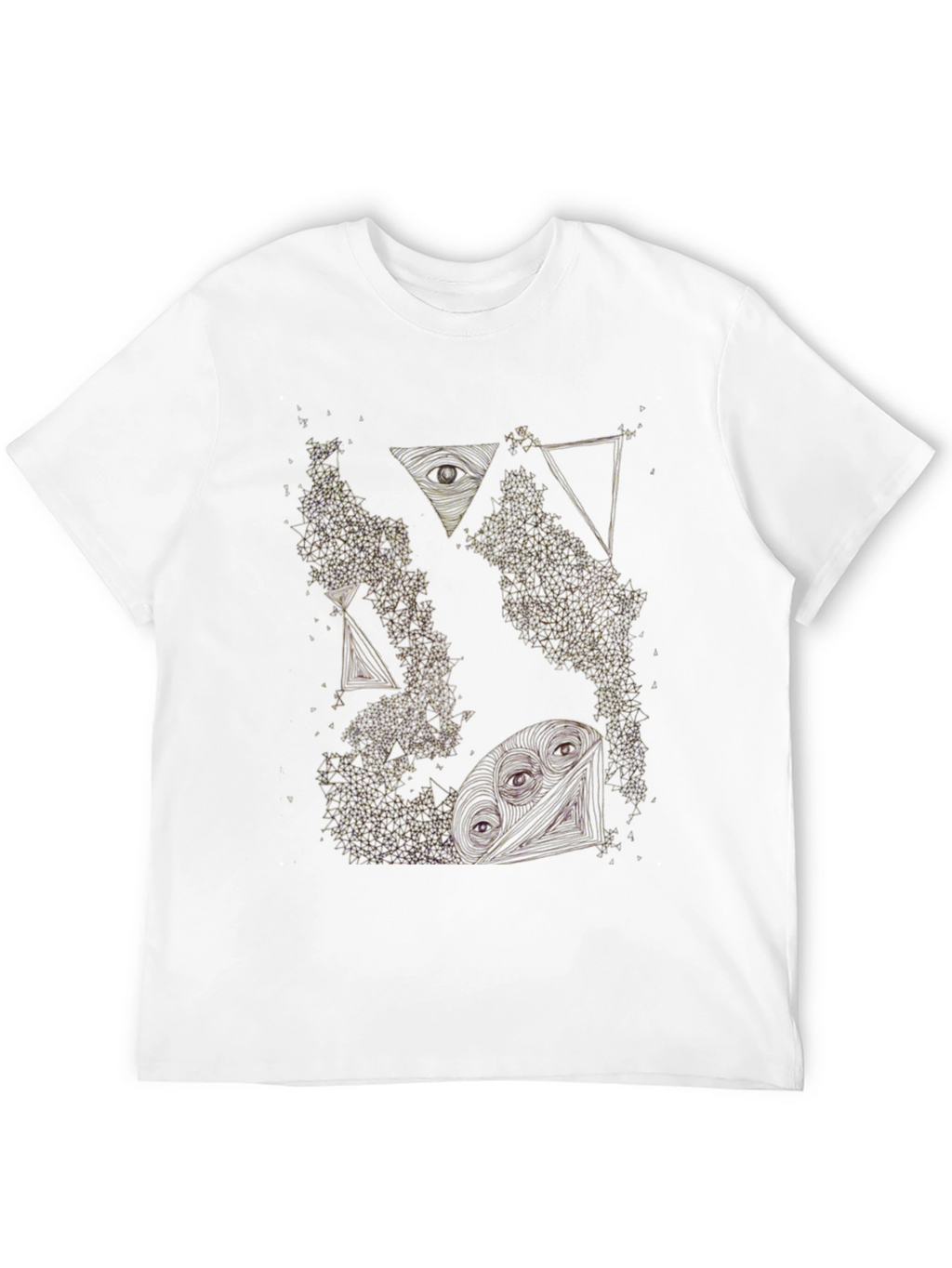 Abstract Graphic Tee - Black Cotton T-Shirt