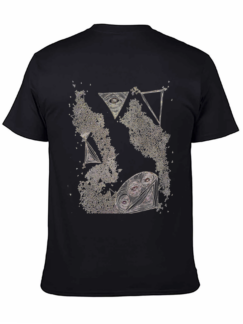 Abstract Graphic Tee - Black Cotton T-Shirt