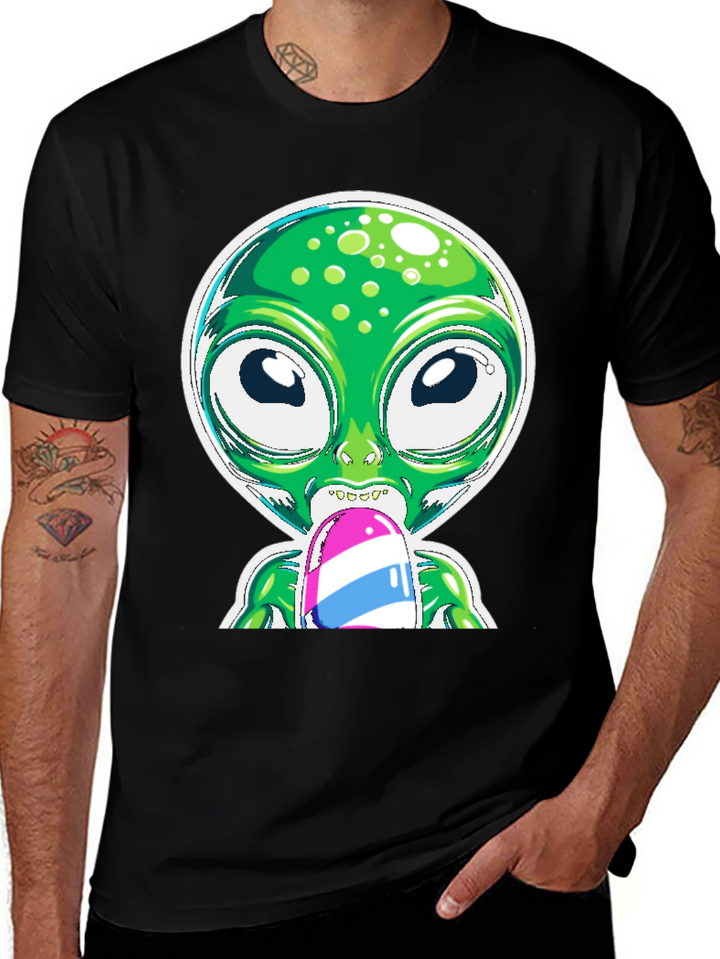 Alien Eating Ice Cream Graphic Tee