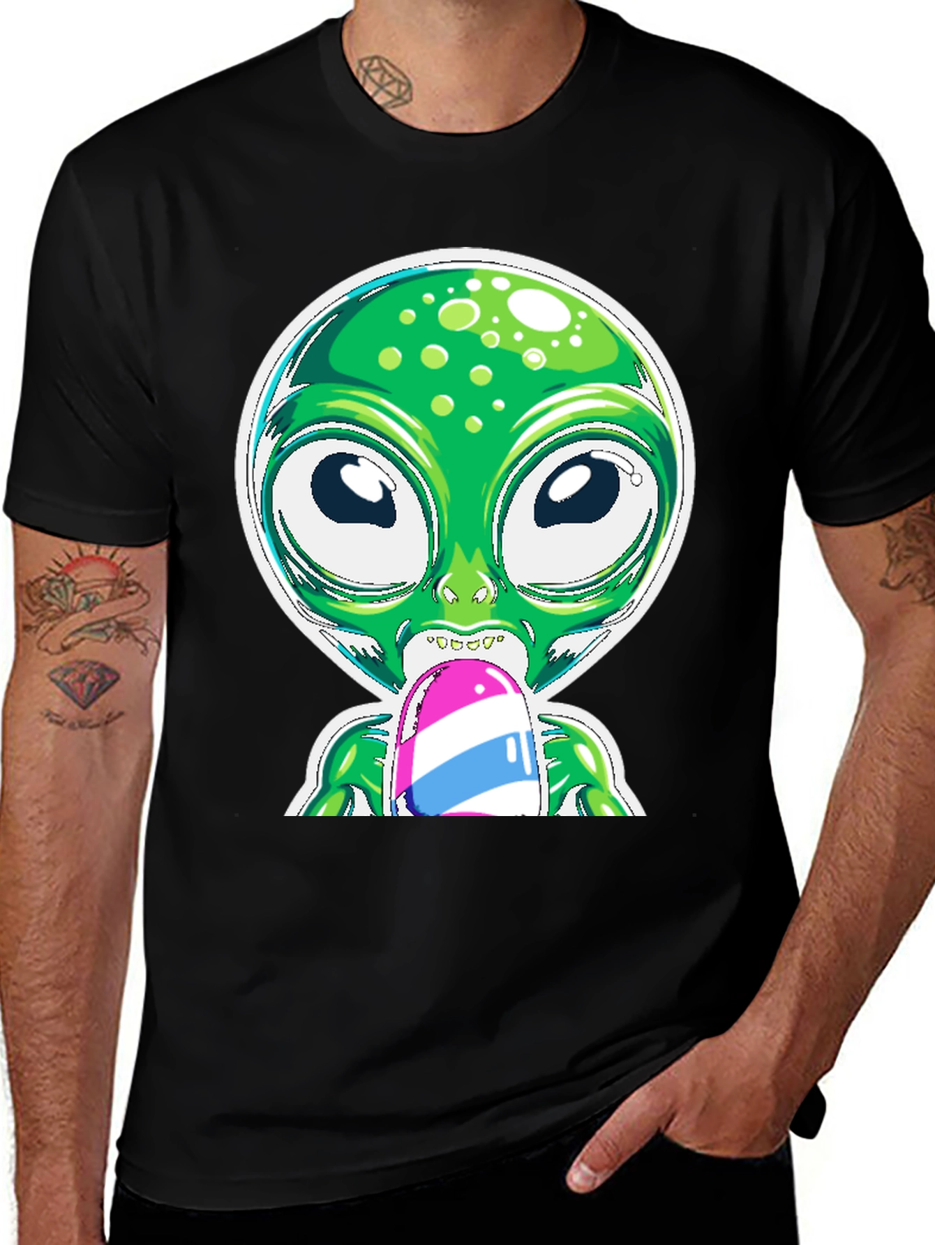 Alien Eating Ice Cream Graphic Tee