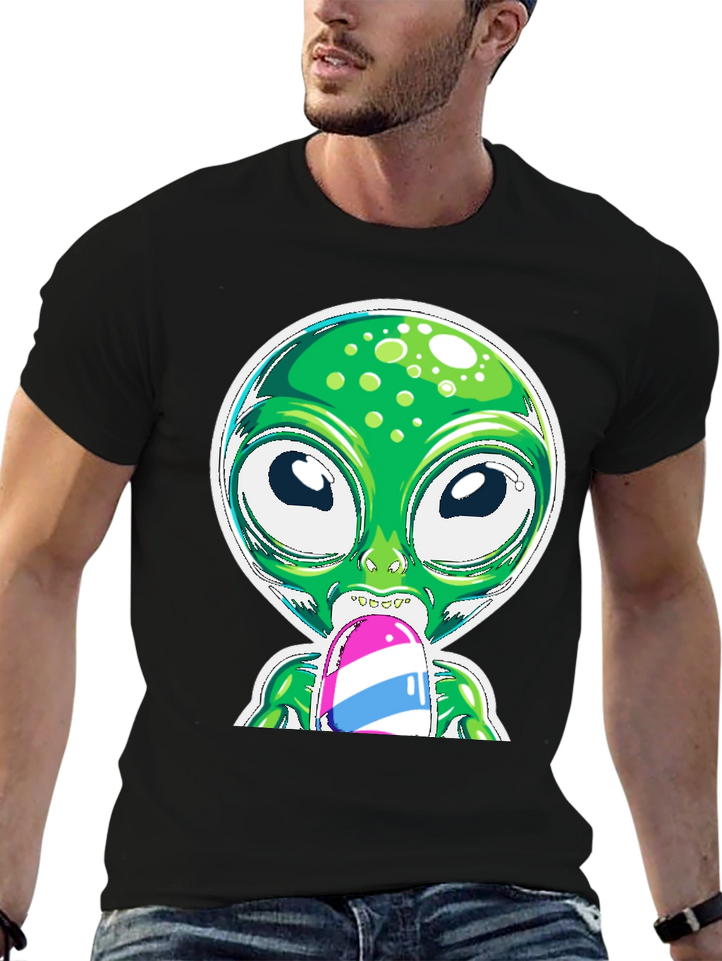 Alien Eating Ice Cream Graphic Tee