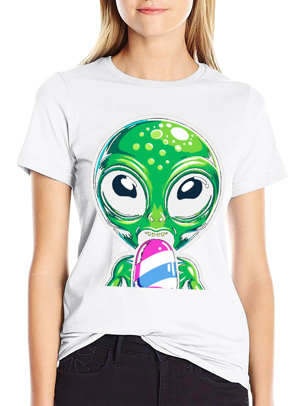 Alien Eating Ice Cream Graphic Tee