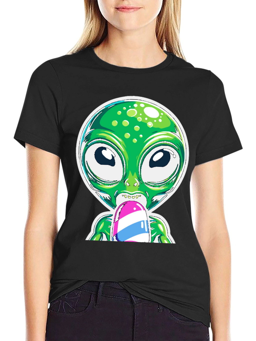 Alien Eating Ice Cream Graphic Tee