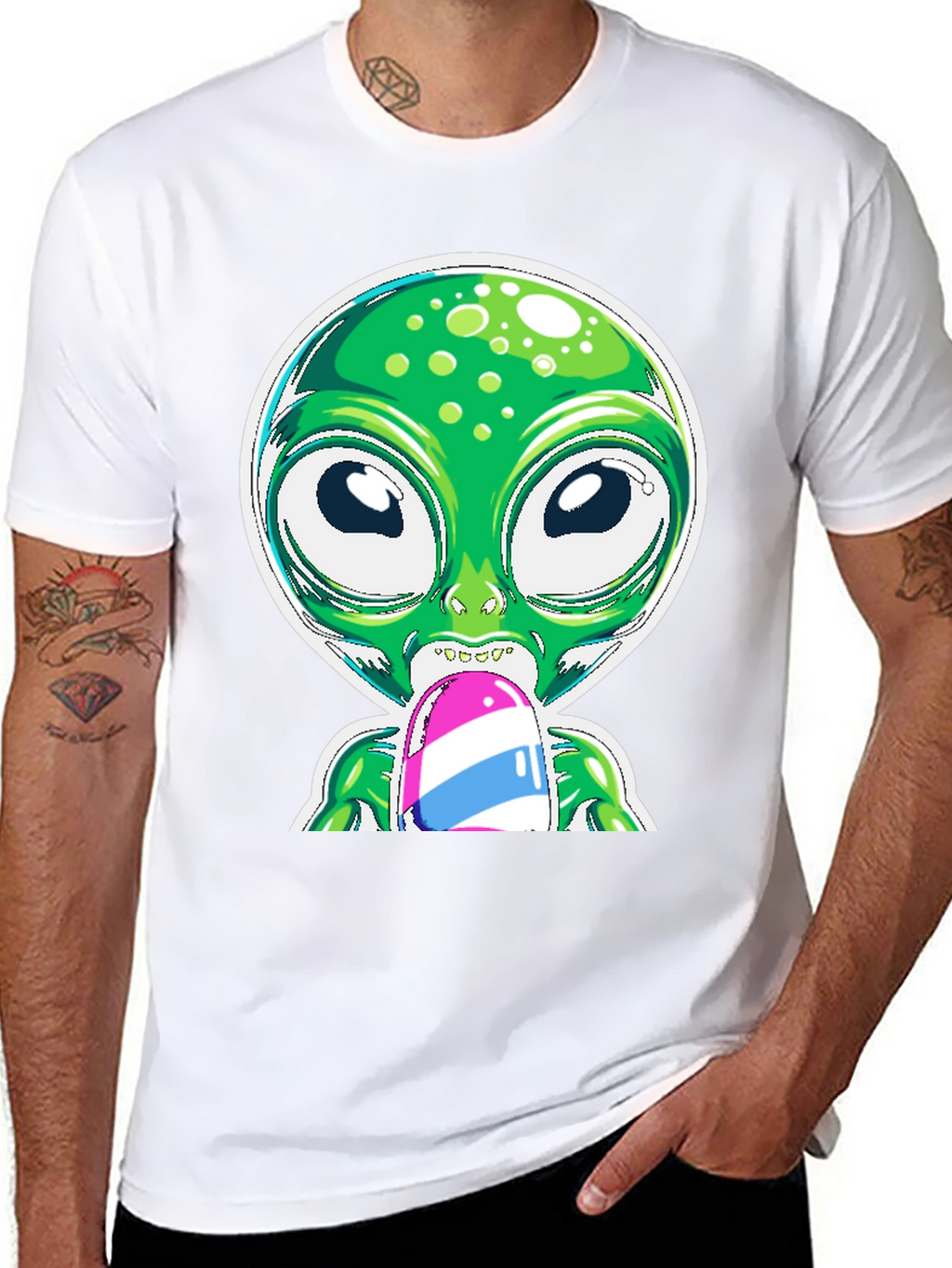 Alien Eating Ice Cream Graphic Tee