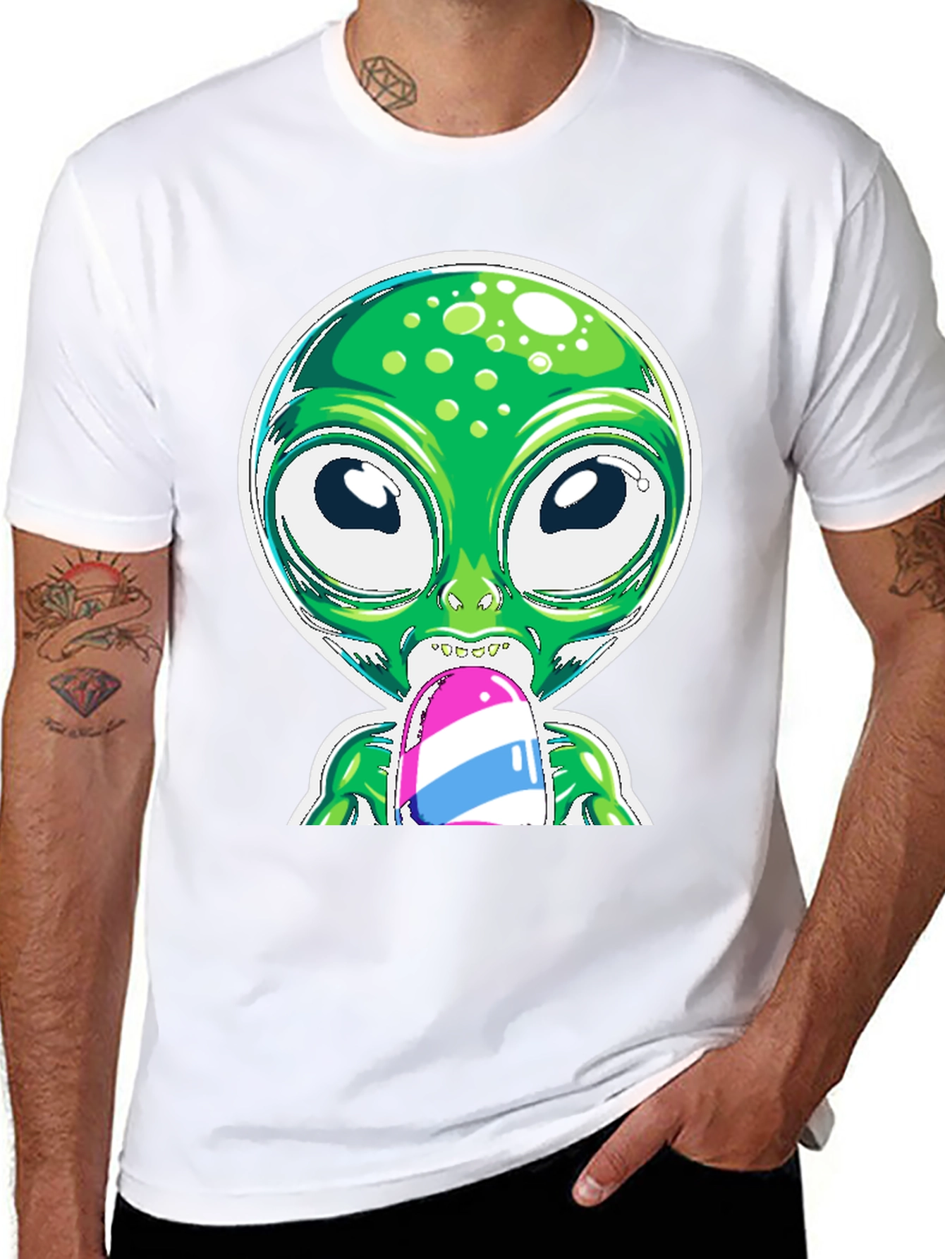 Alien Eating Ice Cream Graphic Tee
