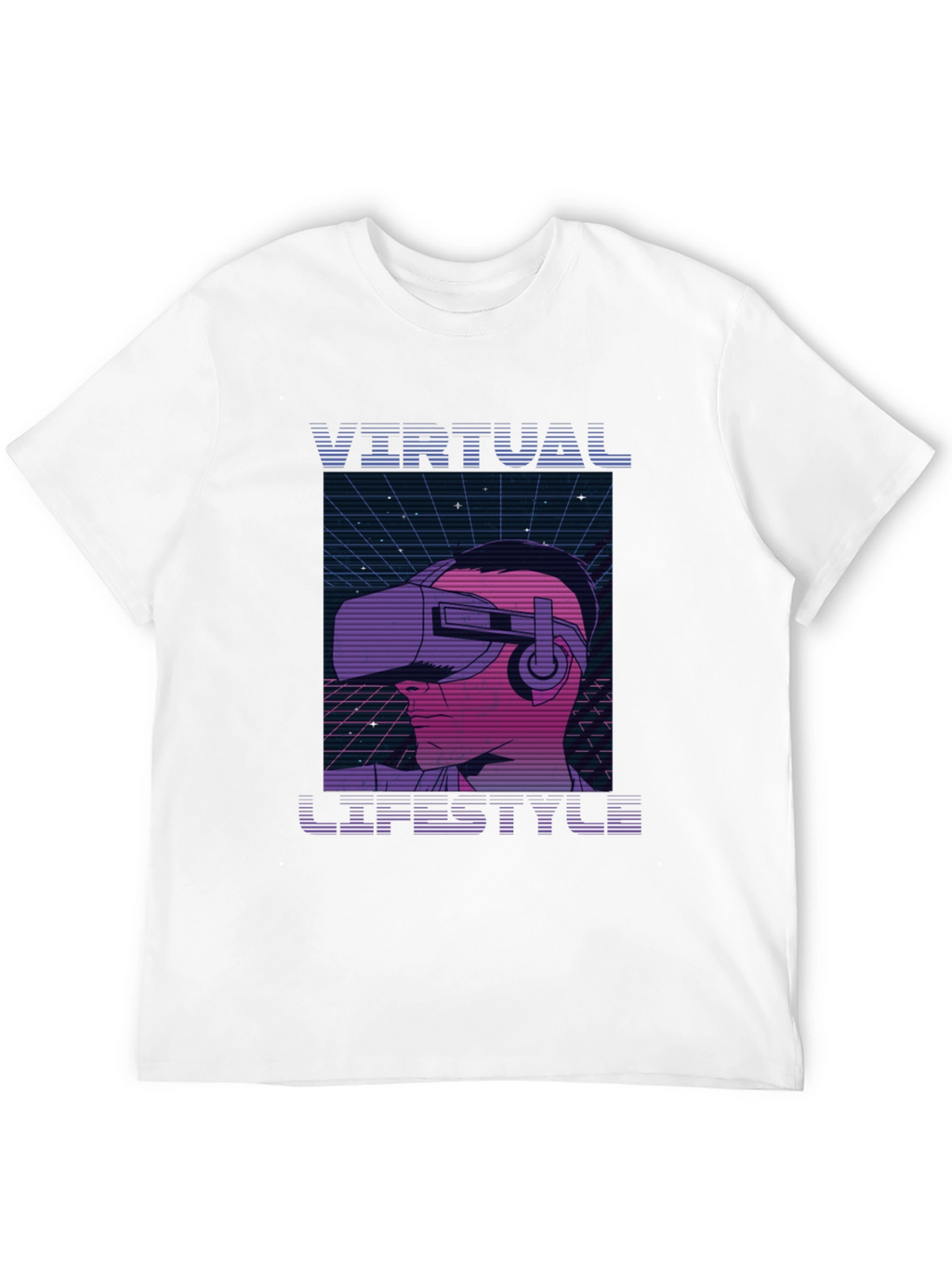 Virtual Lifestyle Black T-Shirt Retro VR Gaming