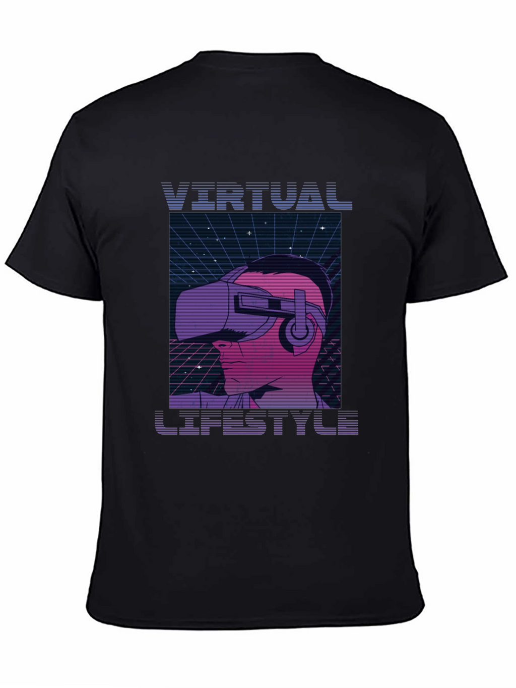 Virtual Lifestyle Black T-Shirt Retro VR Gaming