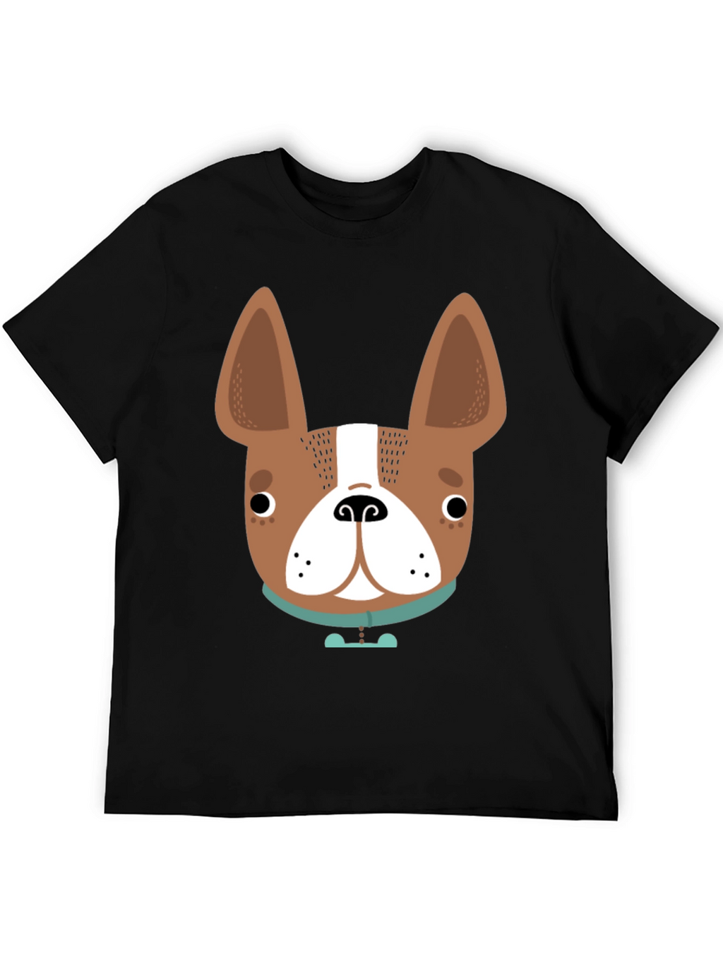 Dog Face Graphic Tee - Black