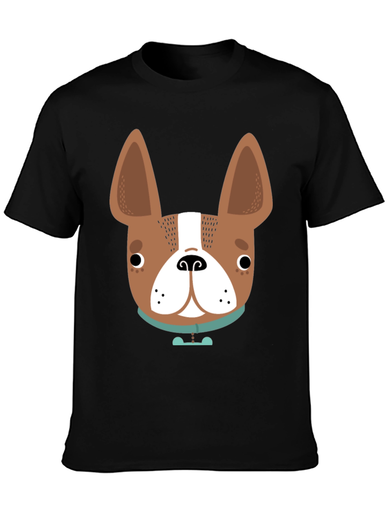 Dog Face Graphic Tee - Black