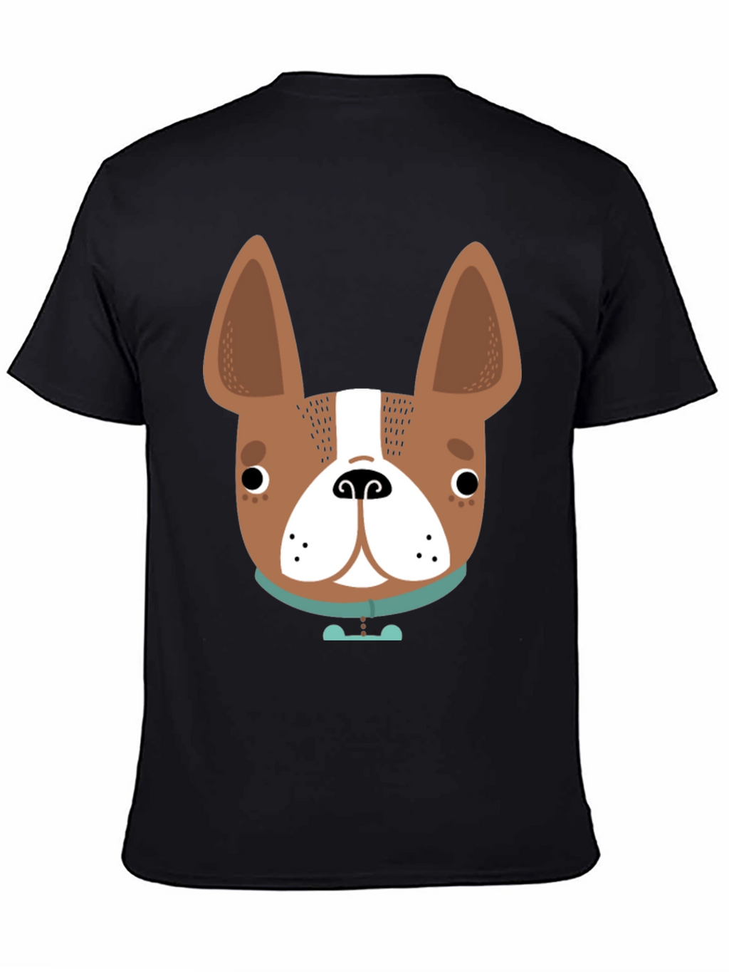 Dog Face Graphic Tee - Black