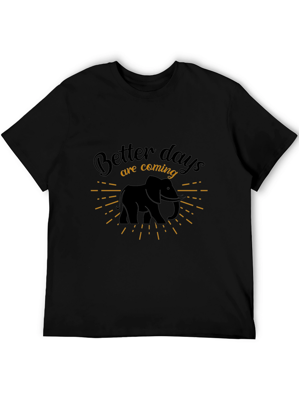 Better Days Elephant Graphic Tee - Black