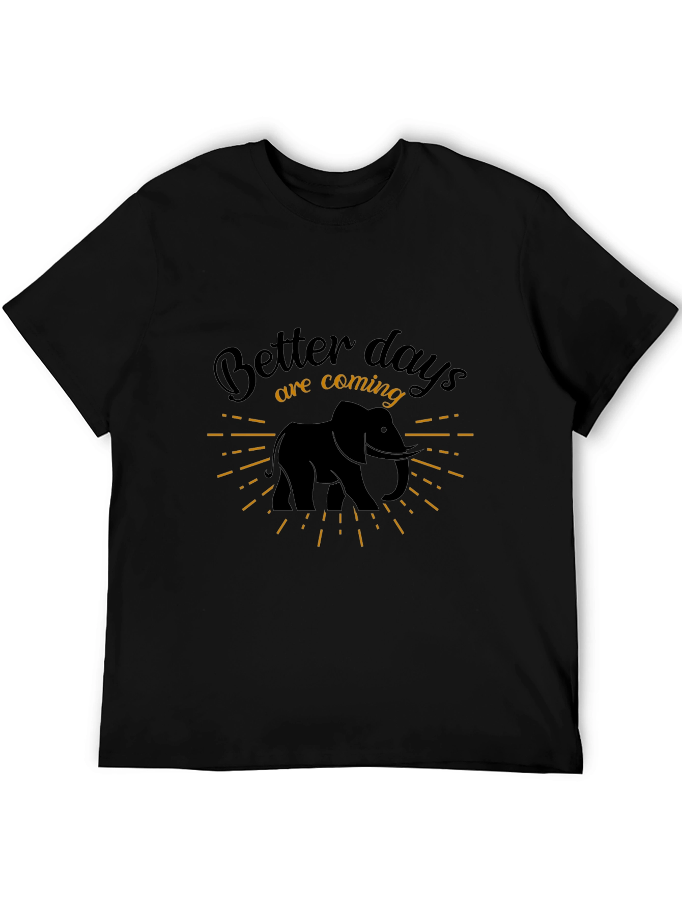 Better Days Elephant Graphic Tee - Black