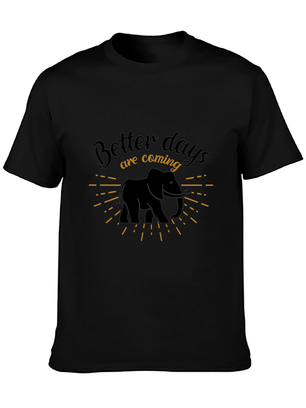 Better Days Elephant Graphic Tee - Black